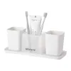 【CL】26Q1#1301#X Multi-functional ceramic toothbrush stand, toothbrush holder, storage foot bath bucket, sports water cup, soap box, travel toothbrush cup set Item Picture